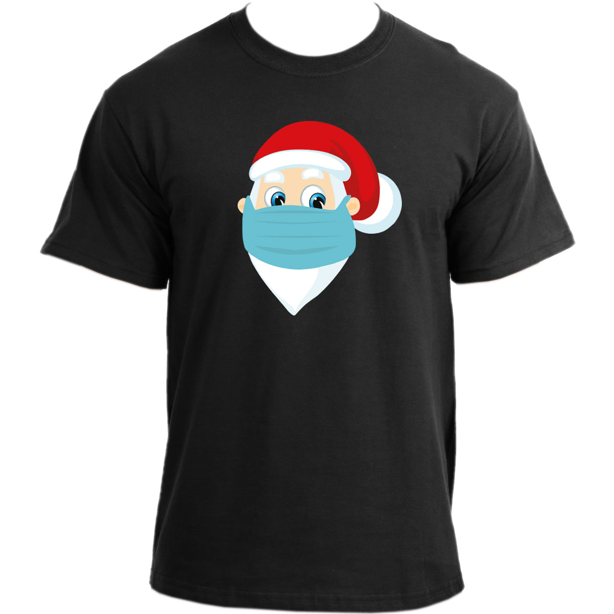 Funny Santa Claus Face Mask T Shirt I Fancy Dress Lockdown 2020 Father Christmas T-Shirt