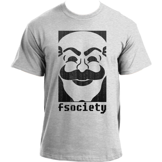 Fsociety Binary Mask Anonymous Hacker Geek TV Show inspired T-Shirt