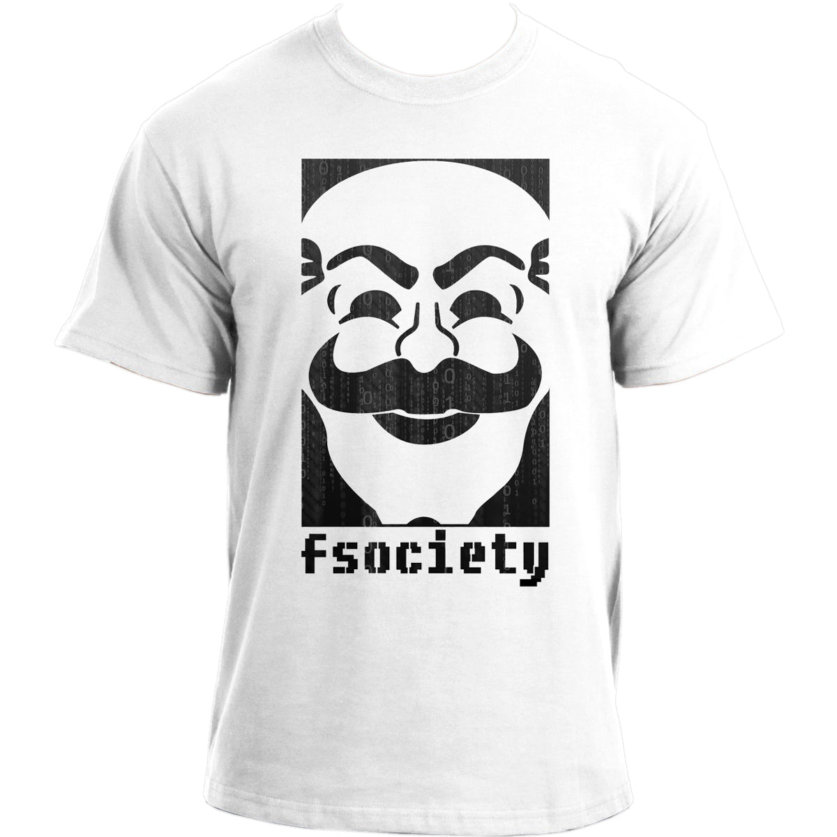 Fsociety Binary Mask Anonymous Hacker Geek TV Show inspired T-Shirt