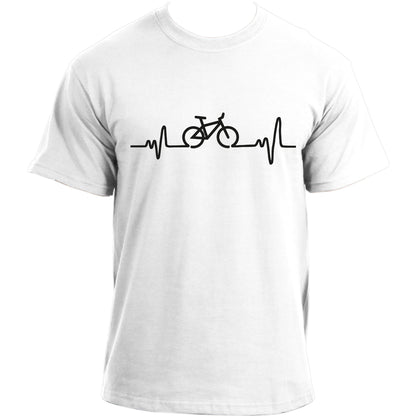 Heartbeat Cycling - Bicycle tee Bike sports top Cotton Short Sleeve T shirt