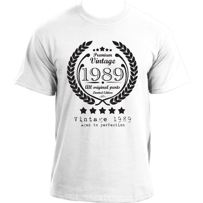 Premium Vintage 1989 Aged to Perfection Limited Edition Birthday Present Mens t-shirt