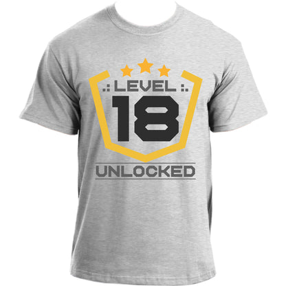 Level 18 Unlocked Birthday For Gamers T-shirt | 18th Birthday Tshirt | Funny Gaming T-shirt For Men