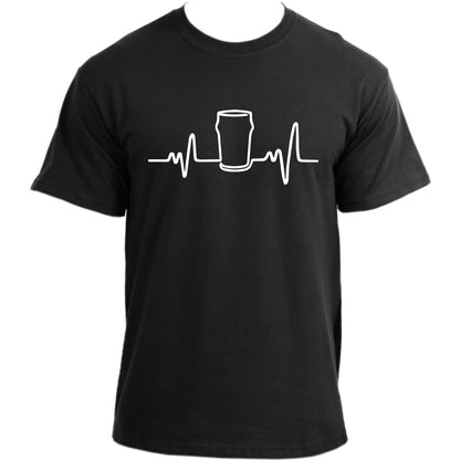 Heartbeat Beer T-Shirt I Drinking Beer, Pub Bar Party Humor T shirt I Beer Lover T-Shirt