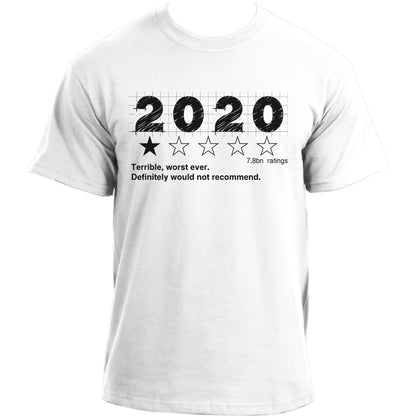 2020 One Star Review T Shirt I One Terrible Year 2020 Funny T-Shirt for Men