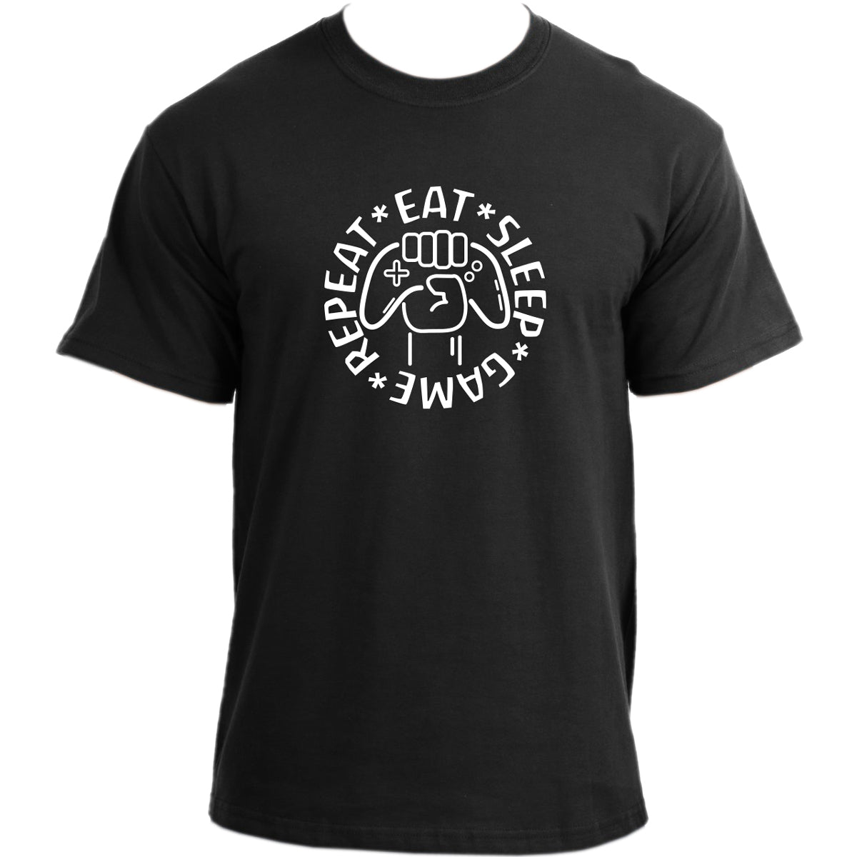Eat Sleep Game Repeat T-Shirt I Gift for Gamers Funny Gaming T Shirt