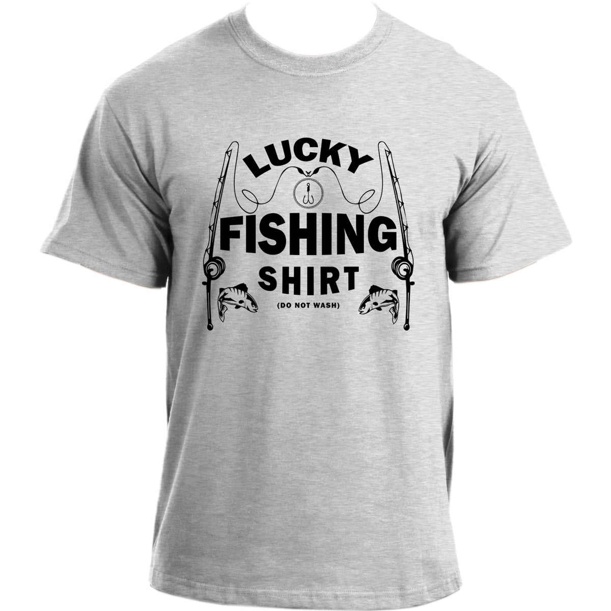 Lucky Fishing T-Shirt I Novelty Fisherman Tshirt I Fishing Tee for Men