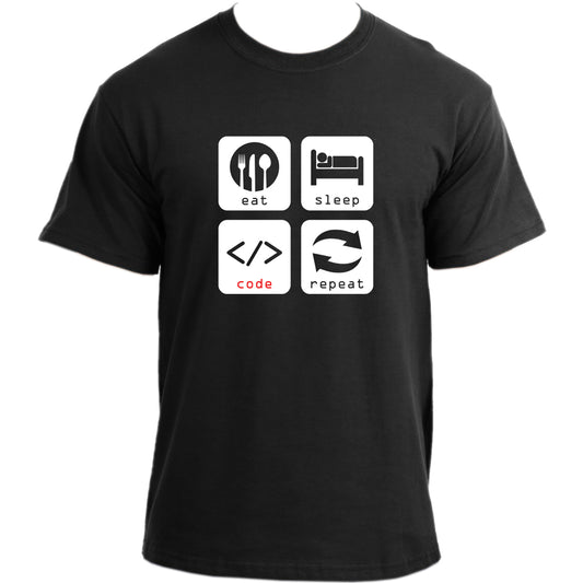 Eat Sleep Code Repeat T-Shirt I Computer Programmers Coding Tshirt I Eat Sleep Repeat Shirt
