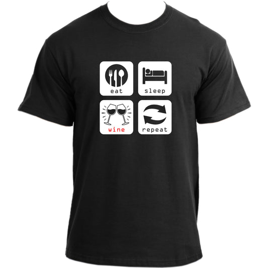 Eat Sleep Wine Repeat T-Shirt I Drinking Wine Funny Wine Lover Tshirt I Eat Sleep Repeat Shirt